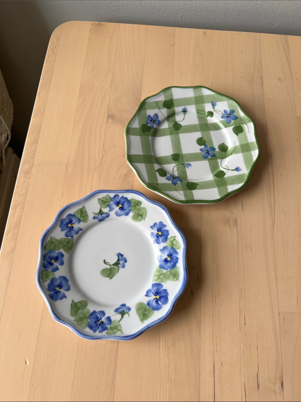 Blue Floral Ceramic Dessert Plates or teacup plates, perfect for holding jewelry